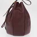 CARTIER Must Line Shoulder Bag Leather Bordeaux Gold Auth 158375-5