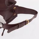 CARTIER Must Line Shoulder Bag Leather Bordeaux Gold Auth 158375-7