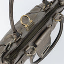 Salvatore Ferragamo Gancini Tote Bag Leather Brown Gold Auth 158376-16