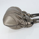 Salvatore Ferragamo Gancini Tote Bag Leather Brown Gold Auth 158376-4