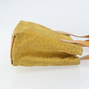 CELINE C Macadam Canvas Tote Bag Suede Yellow Gold Auth 158378-3