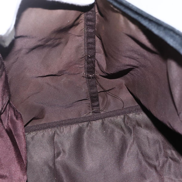 PRADA Tote Bag Nylon Brown Silver Auth 158380