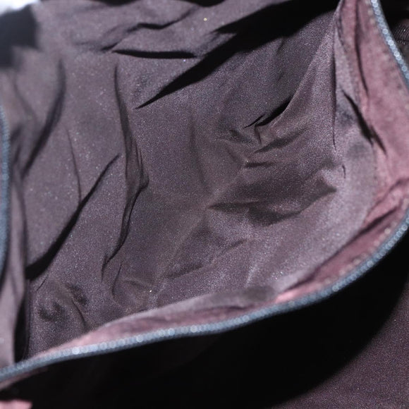 PRADA Tote Bag Nylon Brown Silver Auth 158380