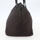 PRADA Tote Bag Nylon Brown Silver Auth 158380-4