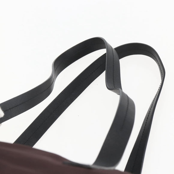 PRADA Tote Bag Nylon Brown Silver Auth 158380