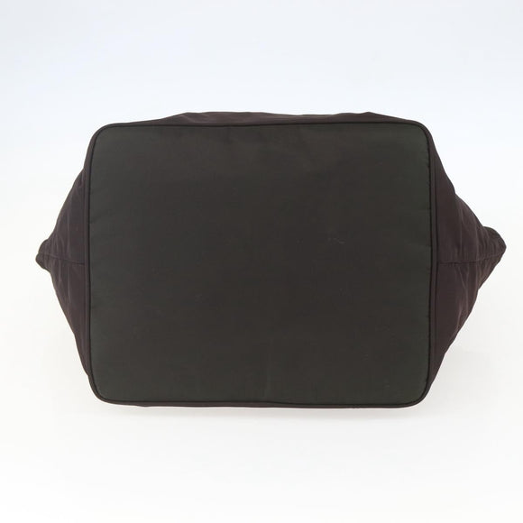 PRADA Tote Bag Nylon Brown Silver Auth 158380