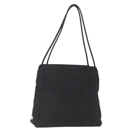 PRADA Tote Bag Nylon Black Silver Auth 158382