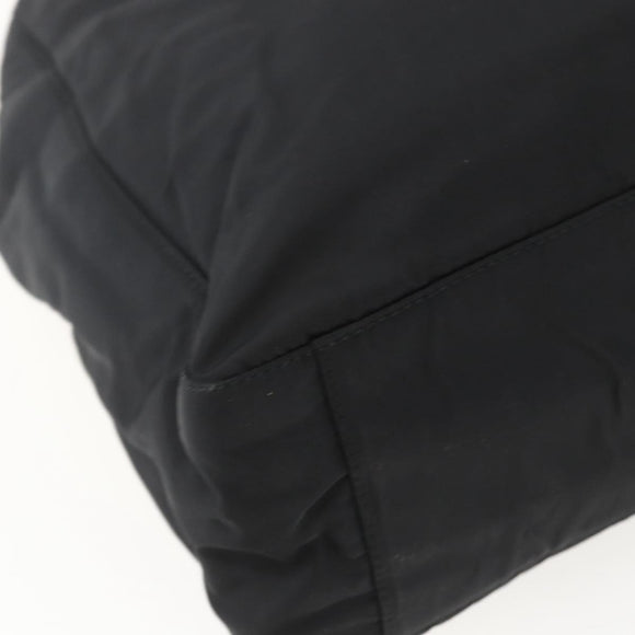 PRADA Tote Bag Nylon Black Silver Auth 158382