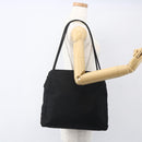 PRADA Tote Bag Nylon Black Silver Auth 158382-25