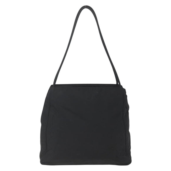 PRADA Tote Bag Nylon Black Silver Auth 158382