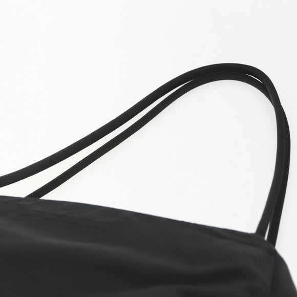 PRADA Tote Bag Nylon Black Silver Auth 158382
