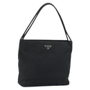 PRADA Tote Bag Nylon Black Silver Auth 158383-1