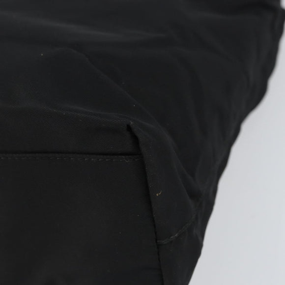 PRADA Tote Bag Nylon Black Silver Auth 158383