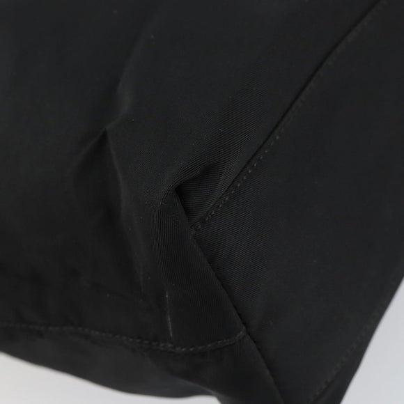 PRADA Tote Bag Nylon Black Silver Auth 158383