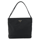 PRADA Tote Bag Nylon Black Silver Auth 158383-13