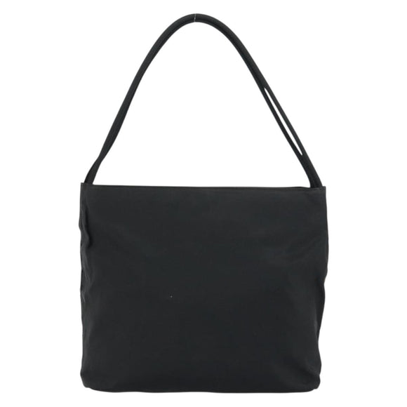 PRADA Tote Bag Nylon Black Silver Auth 158383