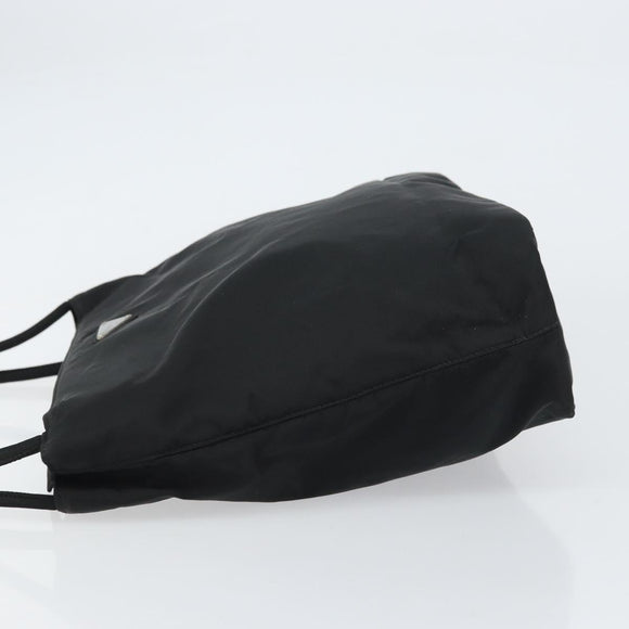 PRADA Tote Bag Nylon Black Silver Auth 158383