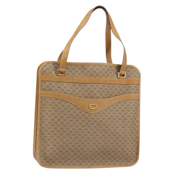GUCCI Micro GG Supreme Tote Bag PVC Beige Gold 14 002 4428 Auth 158385