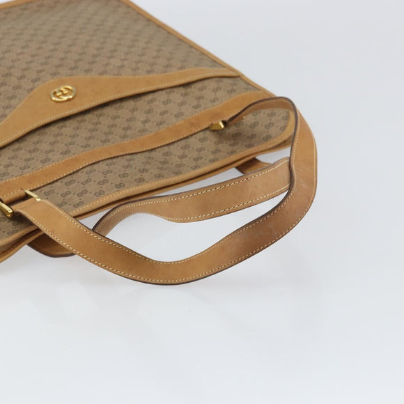 GUCCI Micro GG Supreme Tote Bag PVC Beige Gold 14 002 4428 Auth 158385