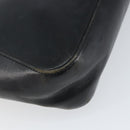 GUCCI Web Sherry Line Hand Bag Leather Black Silver 73984 Auth 158386-13