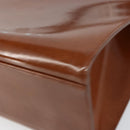 CARTIER PANTHERE Tote Bag Patent leather Brown Silver Auth 158387-10
