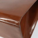 CARTIER PANTHERE Tote Bag Patent leather Brown Silver Auth 158387-12