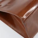 CARTIER PANTHERE Tote Bag Patent leather Brown Silver Auth 158387-13