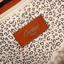 CARTIER PANTHERE Tote Bag Patent leather Brown Silver Auth 158387-16