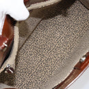 CARTIER PANTHERE Tote Bag Patent leather Brown Silver Auth 158387-17