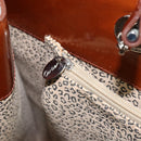 CARTIER PANTHERE Tote Bag Patent leather Brown Silver Auth 158387-20