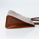 CARTIER PANTHERE Tote Bag Patent leather Brown Silver Auth 158387-4