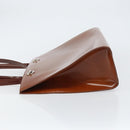 CARTIER PANTHERE Tote Bag Patent leather Brown Silver Auth 158387-5