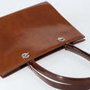 CARTIER PANTHERE Tote Bag Patent leather Brown Silver Auth 158387-6