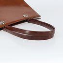 CARTIER PANTHERE Tote Bag Patent leather Brown Silver Auth 158387-7