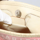 BVLGARI Logo Mania Tote Bag Canvas Pink Silver Auth 158388-12