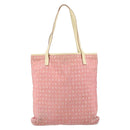 BVLGARI Logo Mania Tote Bag Canvas Pink Silver Auth 158388-2