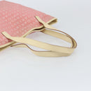 BVLGARI Logo Mania Tote Bag Canvas Pink Silver Auth 158388-7