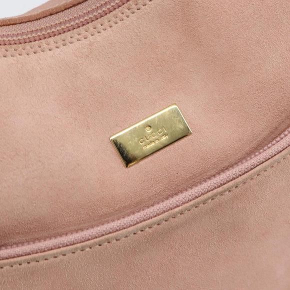 GUCCI Hand Bag Suede Pink Gold 001 3386 1705 Auth 158392