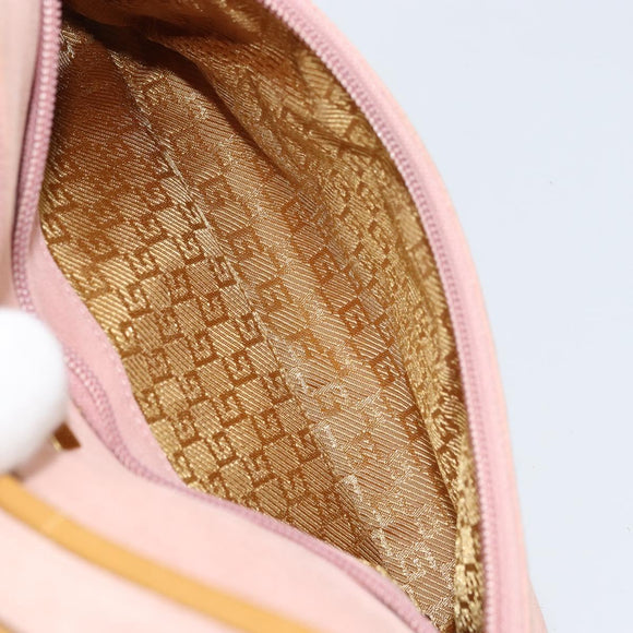 GUCCI Hand Bag Suede Pink Gold 001 3386 1705 Auth 158392