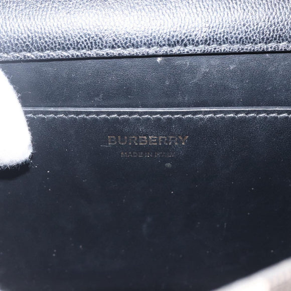 BURBERRY Shoulder Bag Leather Black Gold Auth 158393