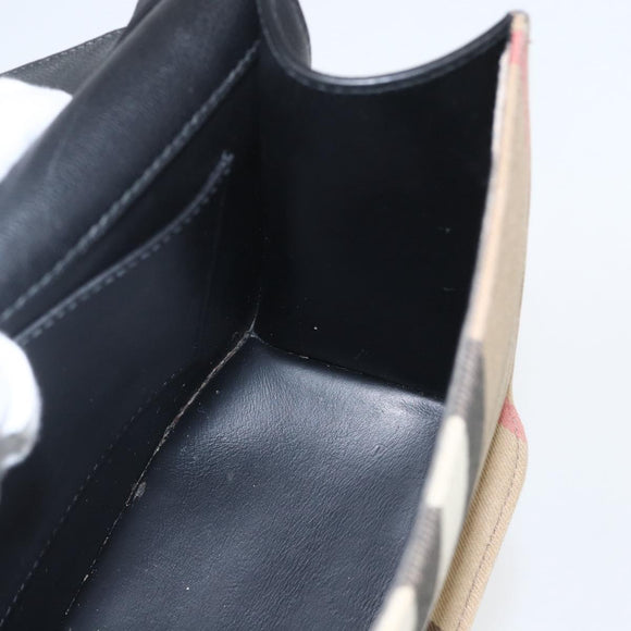 BURBERRY Shoulder Bag Leather Black Gold Auth 158393