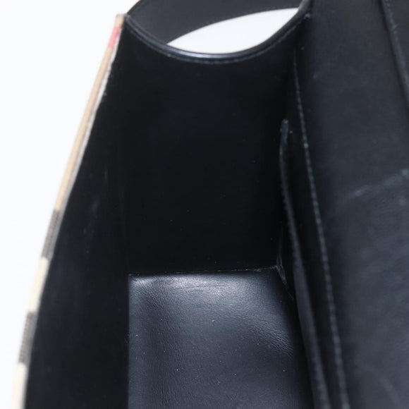 BURBERRY Shoulder Bag Leather Black Gold Auth 158393