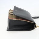 BURBERRY Shoulder Bag Leather Black Gold Auth 158393-4