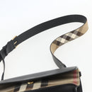 BURBERRY Shoulder Bag Leather Black Gold Auth 158393-8