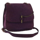 PRADA Shoulder Bag Suede Purple Gold Auth 158394-1
