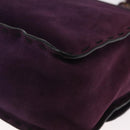 PRADA Shoulder Bag Suede Purple Gold Auth 158394-13