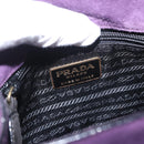 PRADA Shoulder Bag Suede Purple Gold Auth 158394-16