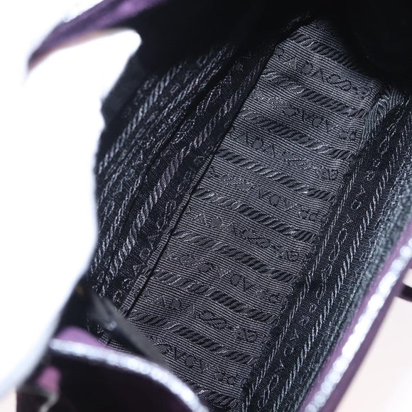 PRADA Shoulder Bag Suede Purple Gold Auth 158394