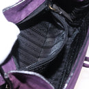 PRADA Shoulder Bag Suede Purple Gold Auth 158394-21