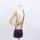 PRADA Shoulder Bag Suede Purple Gold Auth 158394-23